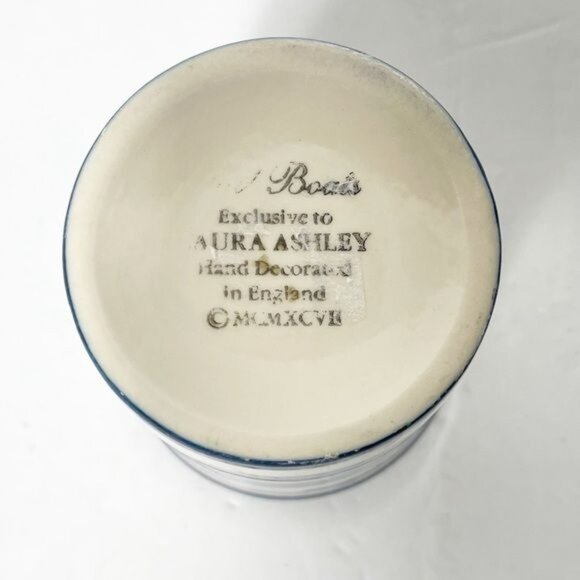 Sail Boats Laura Ashley Hand Painted Striped Anchor Cup Ceramic Nautical Bath - Picture 4 of 4